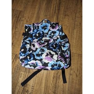 Vera Bradley Recycled Cotton Utility Backpack Plum Pansies